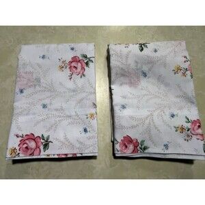 Vtg Standard Textile Co 2 Pillowcases Floral Cottagecore Grandmacore Std Size